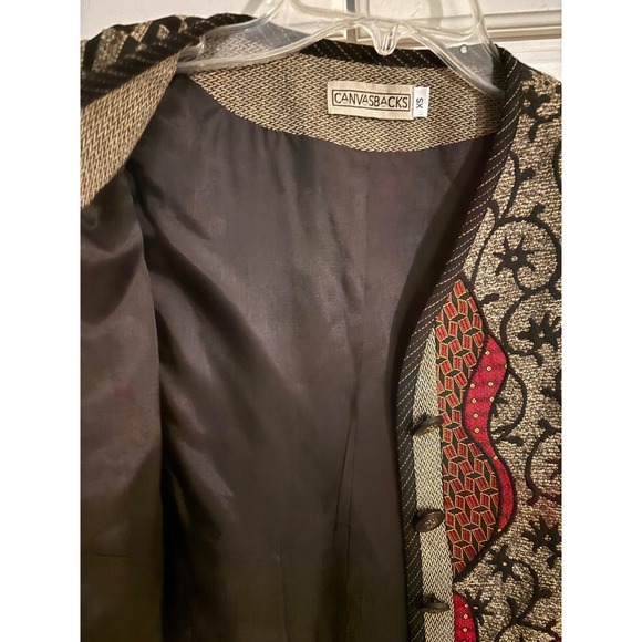 Canvasbacks Vintage Tapestry Vest Womens XS Pattern Silk Wool Blend USA Made - Picture 5 of 6